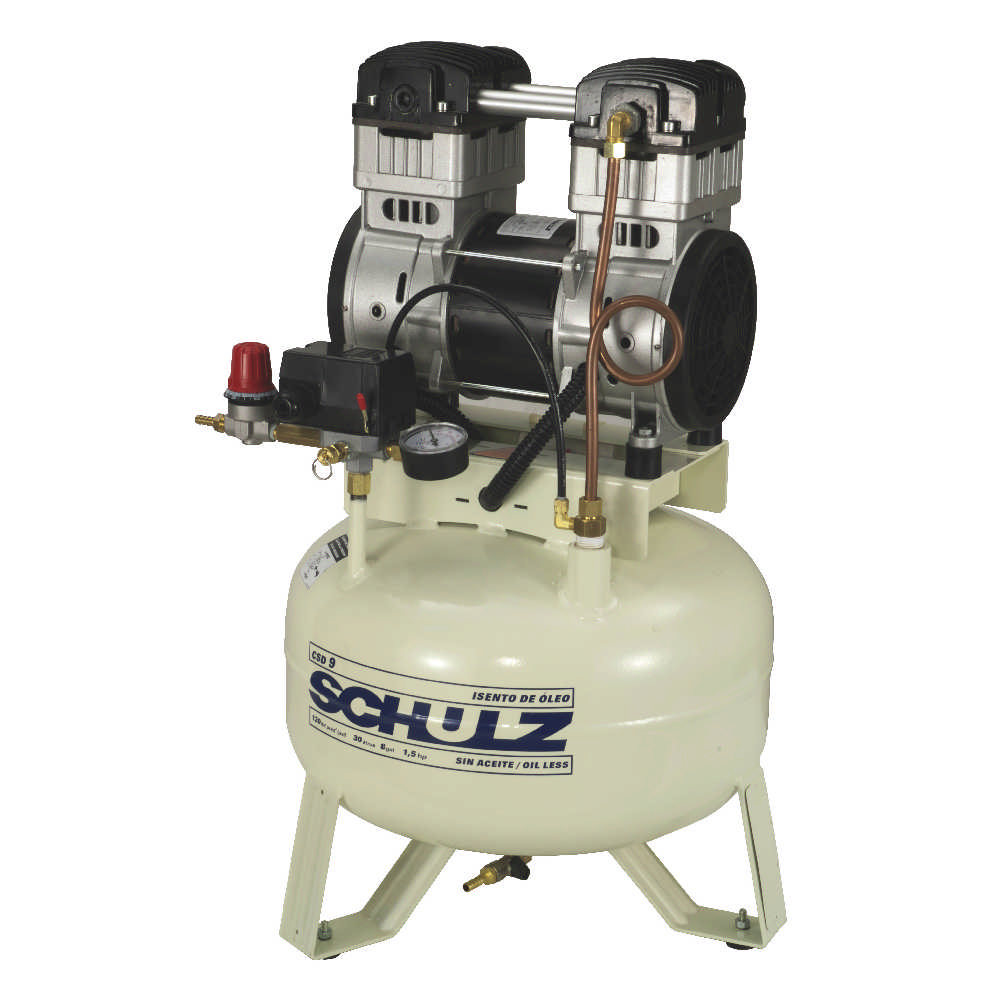 Motocompressor Isento de Óleo CSD 9/30 - 9 pcm 30 litros 1,5 hp