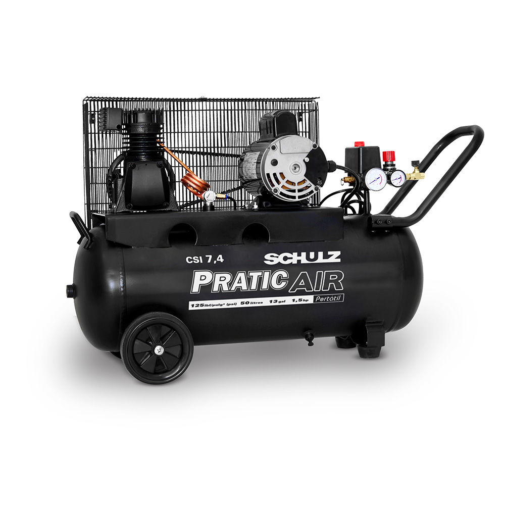 Pratic Air CSI 7.4/50 Air Compressor with wheels - 7.4 SCFM 50 liters 1.5 hp