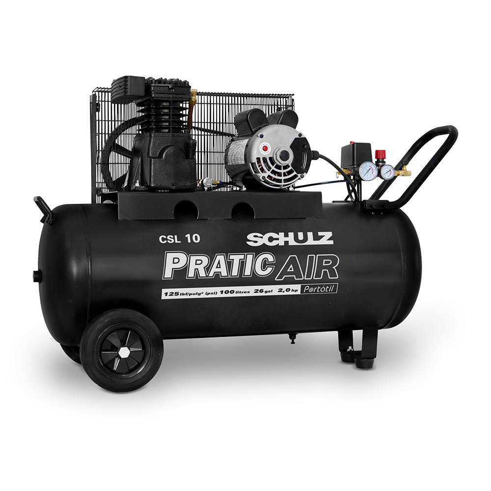 Compresor Pratic Air CSL 10.1/100 con ruedas - 10 pcm 100 litros 2 hp