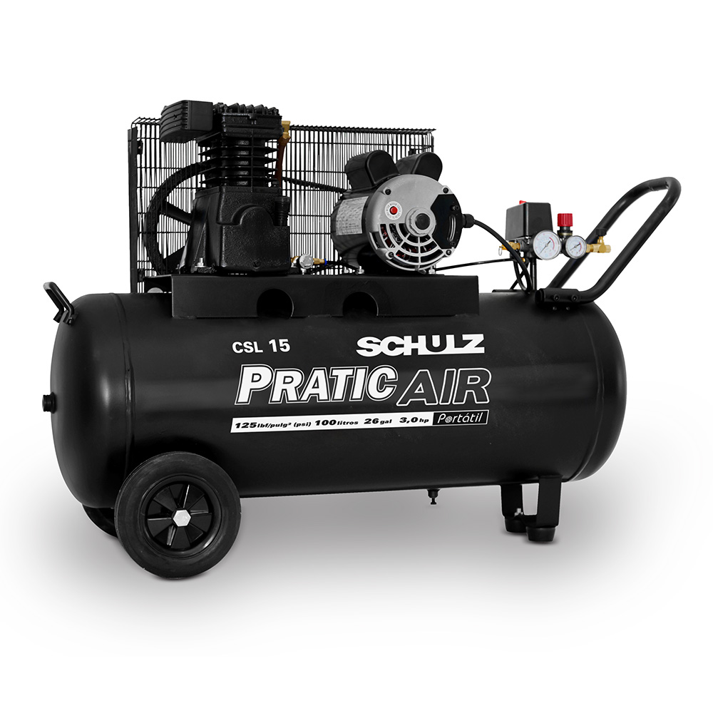 Compresor Pratic Air CSL 15.1/100 con ruedas - 15 pcm 100 litros 3 hp